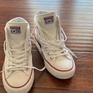 Converse All Star White High-Tops with Red Accents